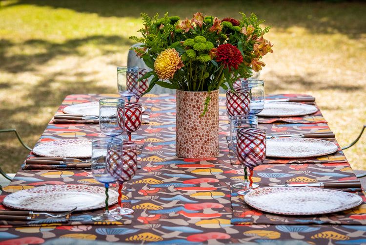 Hand-painted Wine Red Porcelain Dots Vase (Large)