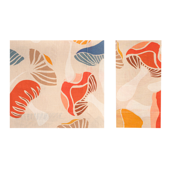 White Mushroom Linen Napkins