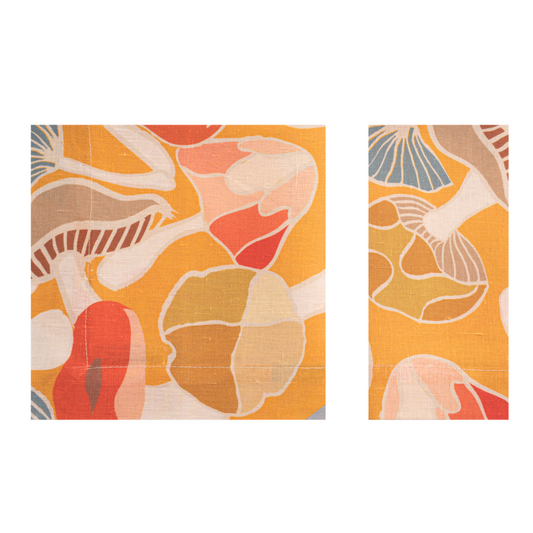 Mustard Yellow Mushroom Linen Napkins