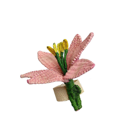 Set of 2 Tiger Lily Handwoven Napkin Ring