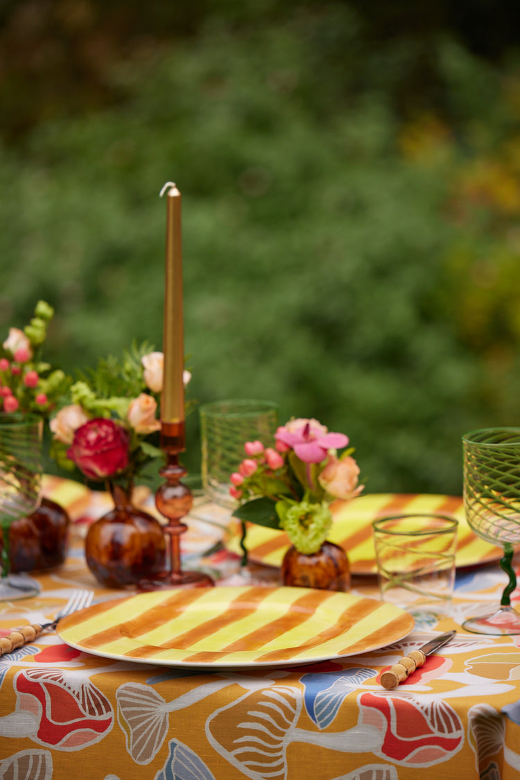 Striped Yellow Charger Plate