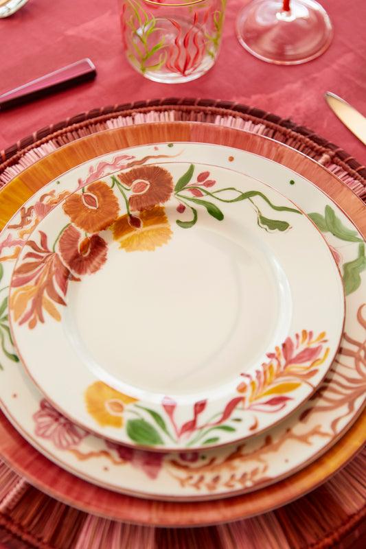 Tie-Dye Limoges Hand-Painted Dessert Plate
