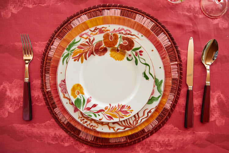 Tie-Dye Limoges Hand-Painted Dinner Plate