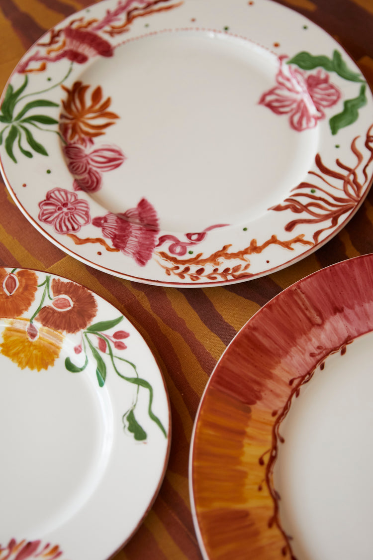 Tie-Dye Limoges Hand-Painted Dinner Plate