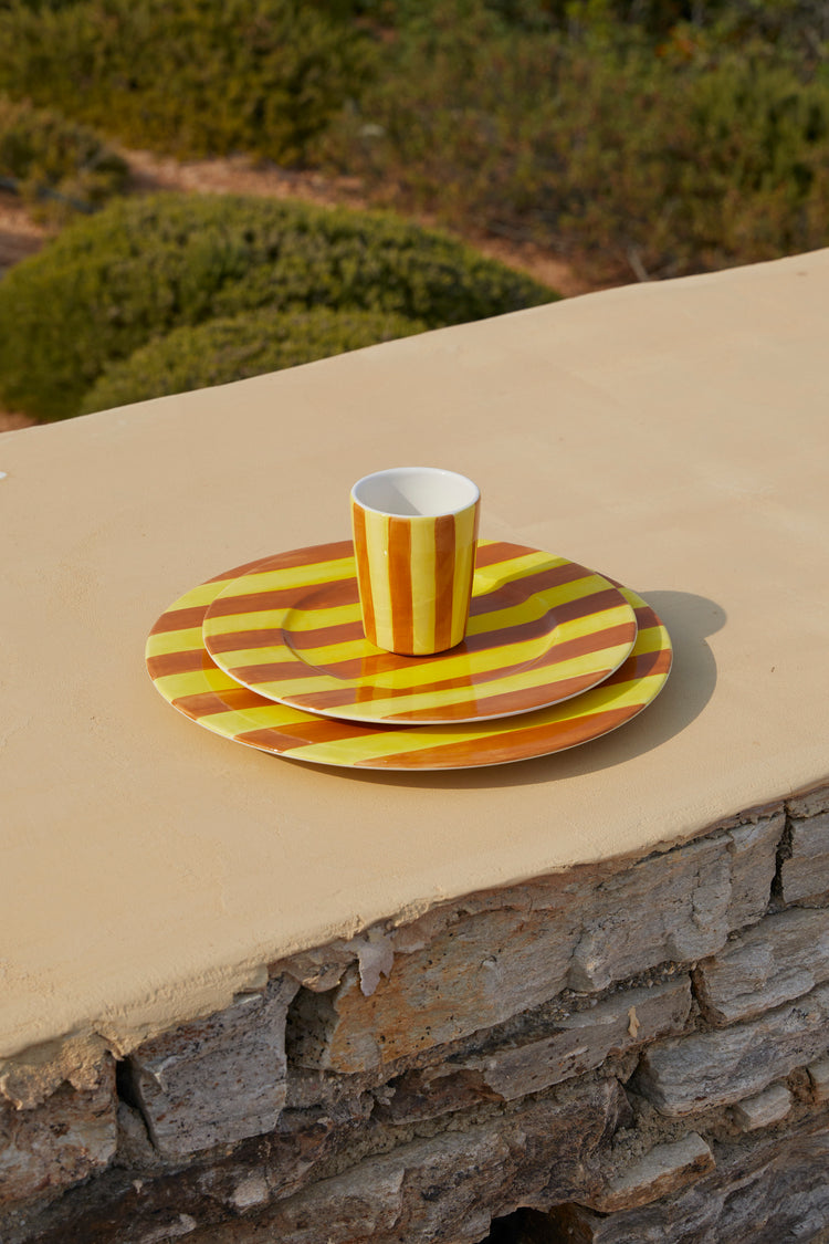 Striped Yellow Charger Plate