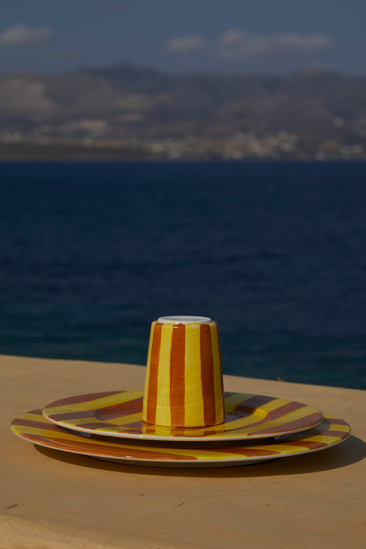Striped Yellow Charger Plate