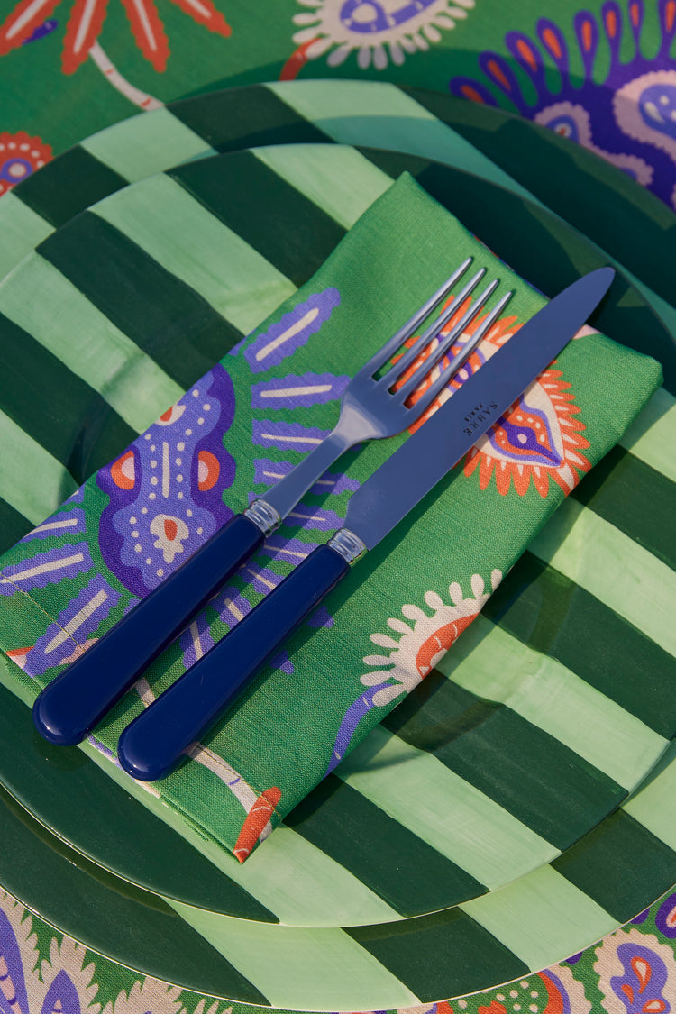 Striped Green Charger Plate