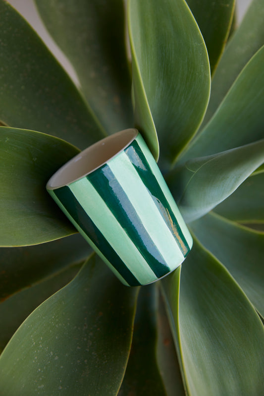 Striped Green Cup