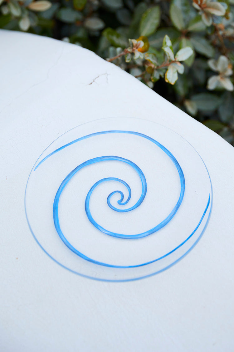 Spiral Blue Dinner Glass Plate