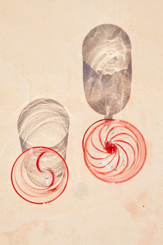 Red Stripes Borosilicate Stem Glass