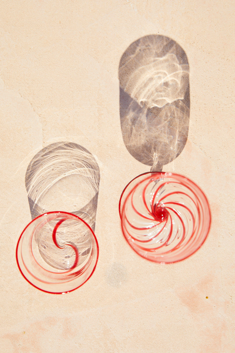 Red Stripes Borosilicate Stem Glass