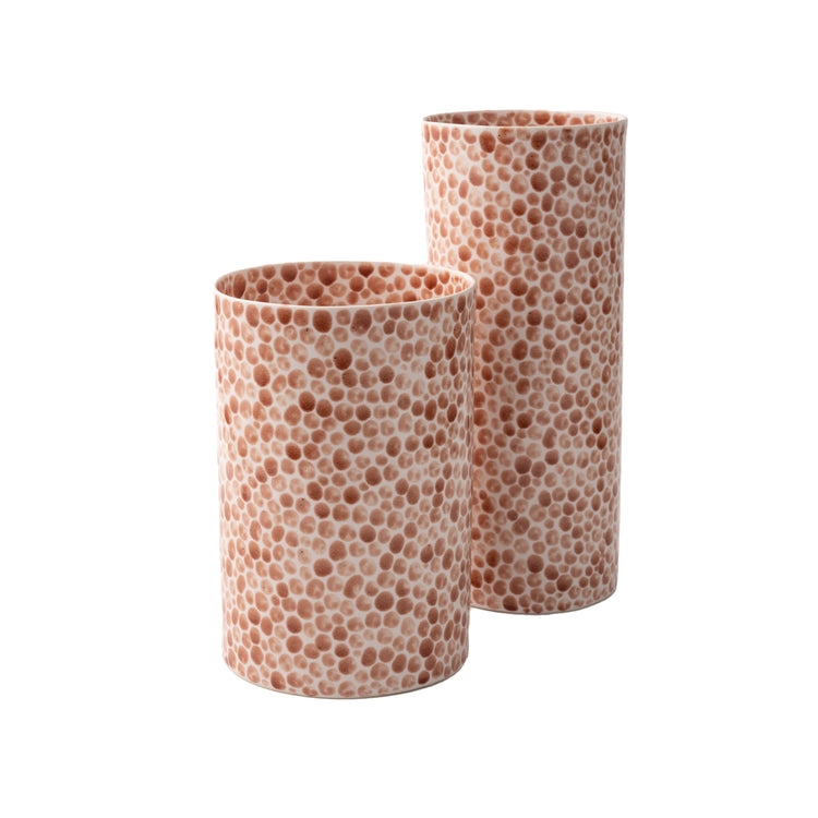 Hand-painted Wine Red Porcelain Dots Vase (Tall)