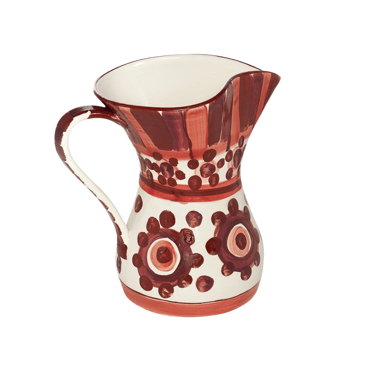 Pomegranates Bordeaux Hand-Painted Ceramic Jug