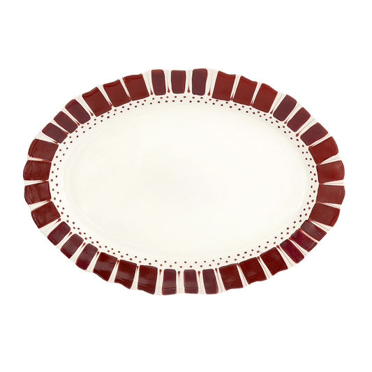 Pomegranates Bordeaux Hand-Painted Ceramic Platter