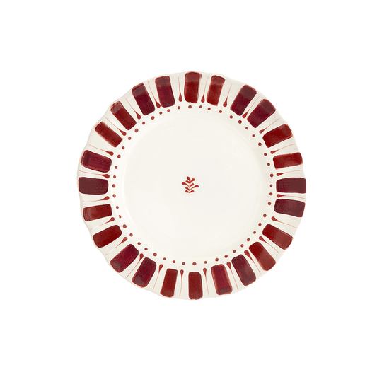 Pomegranates Hand-Painted Bordeaux Ceramic Dessert Plate