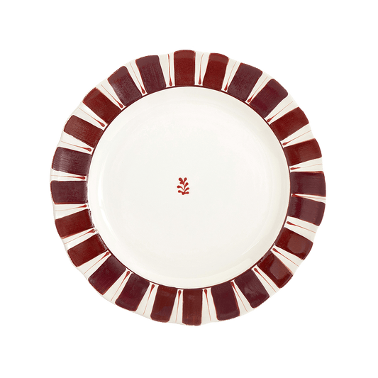 Pomegranates Hand-Painted Bordeaux Ceramic Dinner Plate