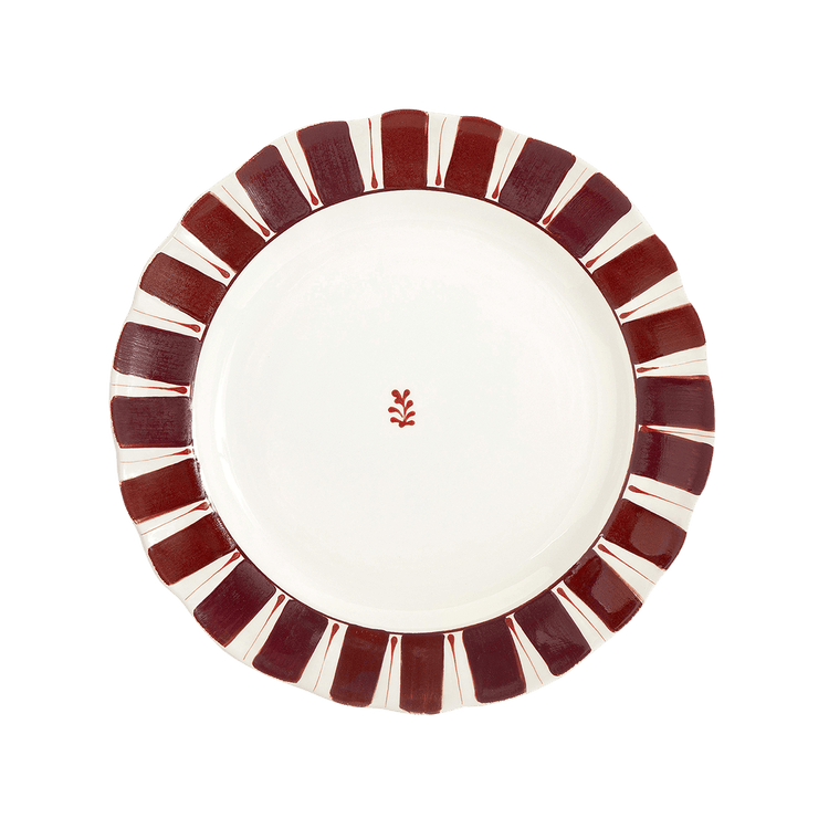 Pomegranates Hand-Painted Bordeaux Ceramic Dinner Plate