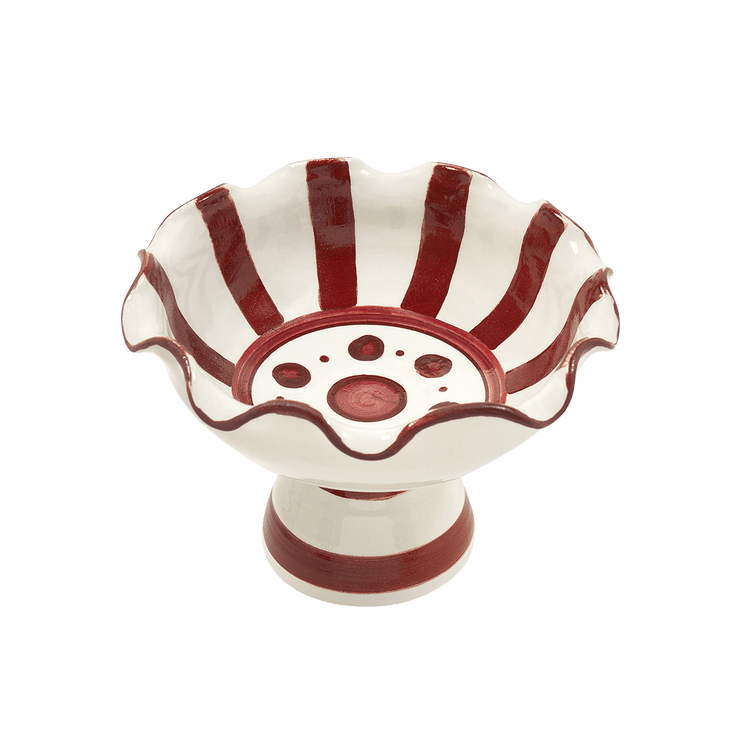 Pomegranates Hand-Painted Bordeaux Ceramic Sundae Bowl