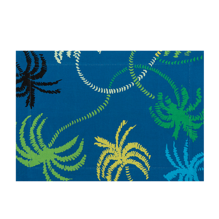 Set of 2 Rêve Tropical Blue Linen Placemats
