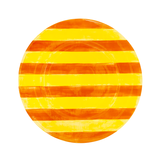 Striped Yellow Dinner Plate