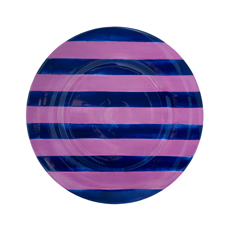 Striped Purple Dinner Plate