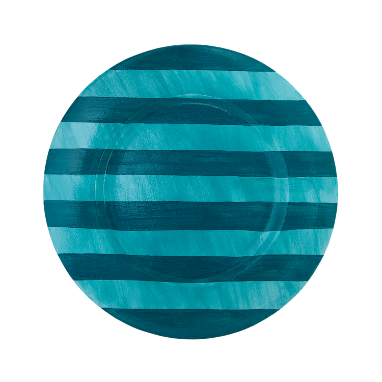 Striped Turquoise Charger Plate