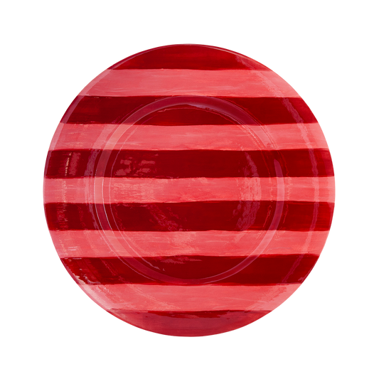 Striped Red Charger Plate