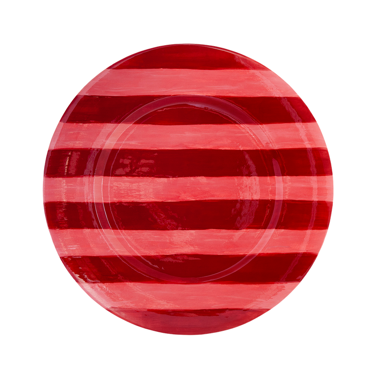 Striped Red Charger Plate