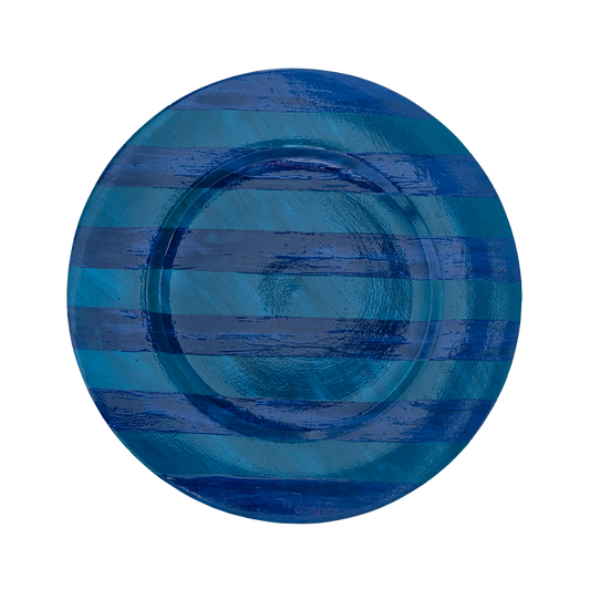 Striped Blue Charger Plate
