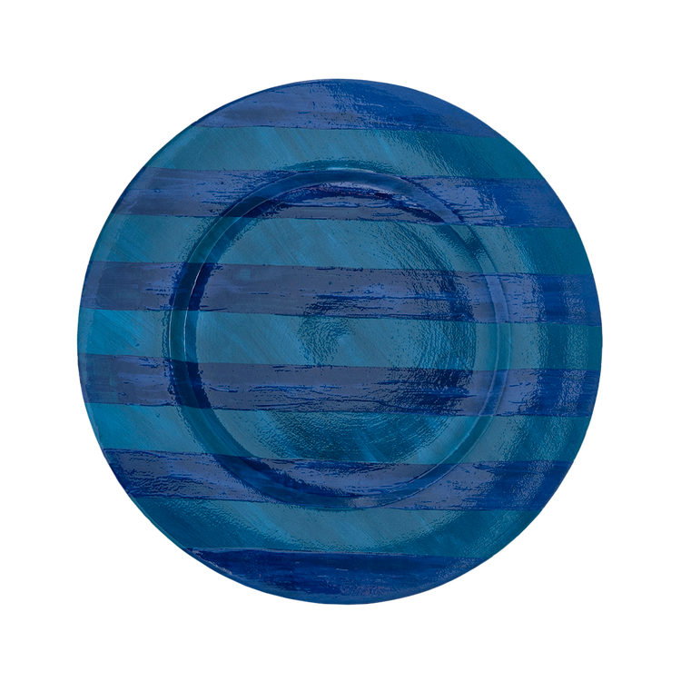 Striped Blue Dinner Plate