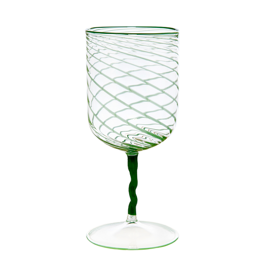 Green Stripes Borosilicate Stem Glass