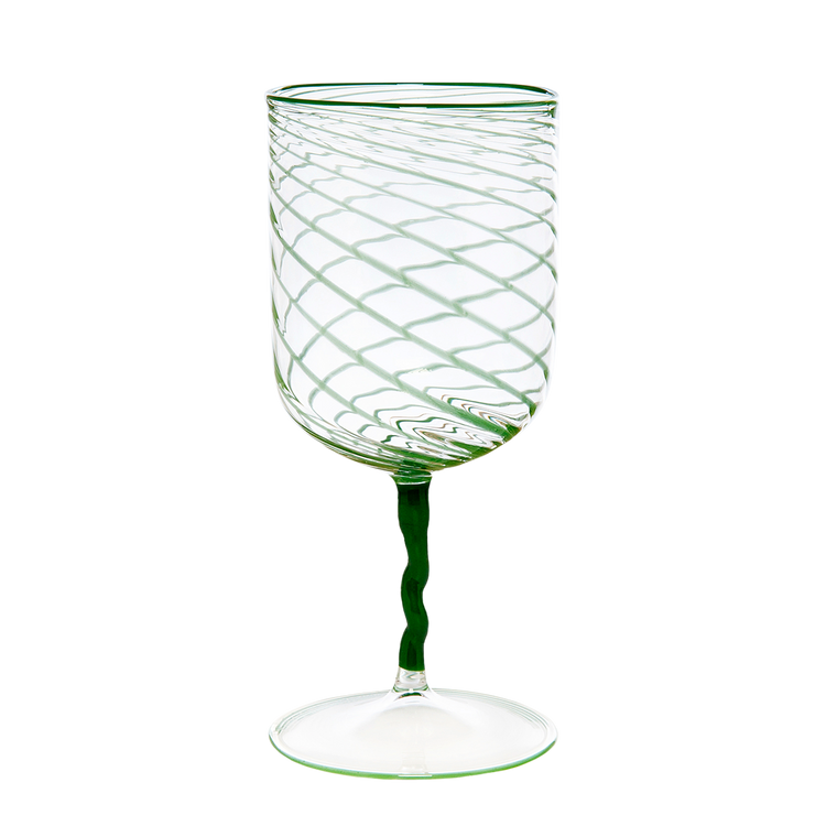 Green Stripes Borosilicate Stem Glass