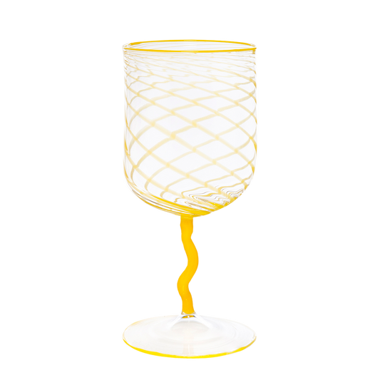 Yellow Stripes Borosilicate Stem Glass