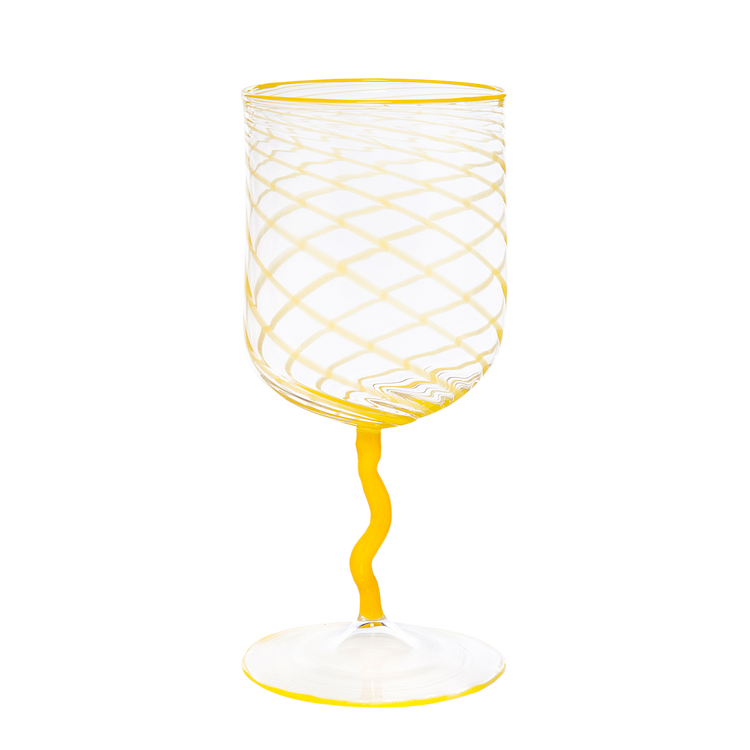 Yellow Stripes Borosilicate Stem Glass