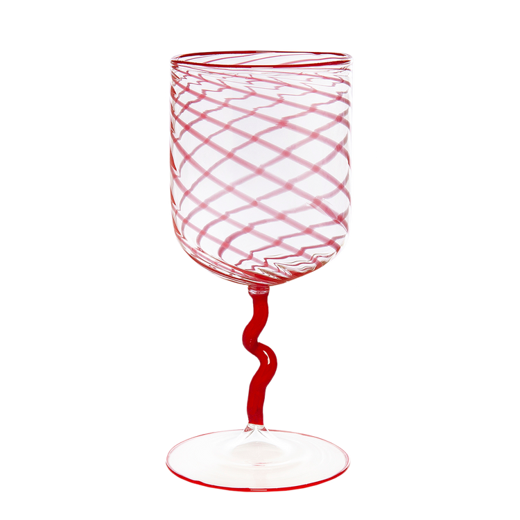 Red Stripes Borosilicate Stem Glass