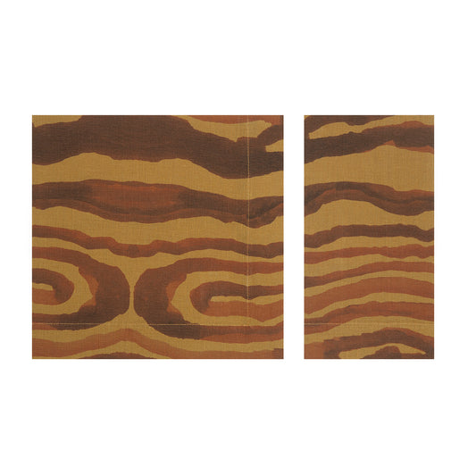 Set of 4 Animal Print Yellow Linen Napkins