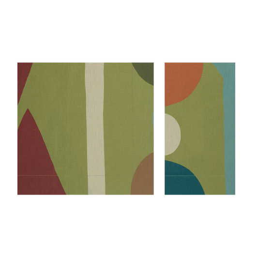 Set of 4 Art Deco Light Green Linen Napkins