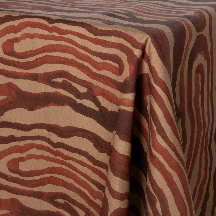 Animal Print Red Linen Tablecloth