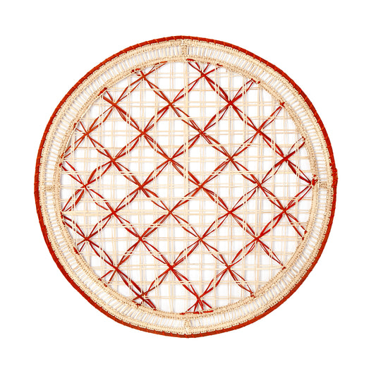 Checkered Handwoven Red Placemat