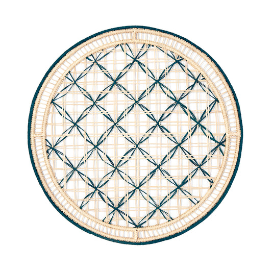 Checkered Handwoven Blue Placemat
