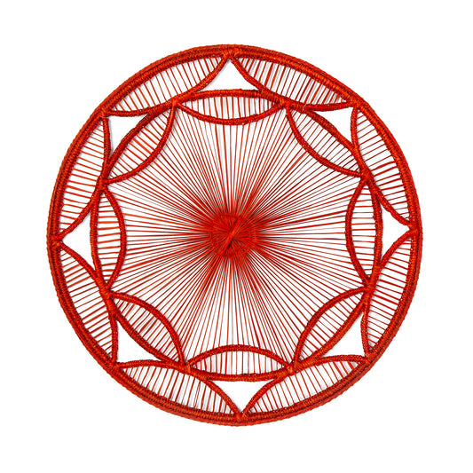 Art Deco Handwoven Red Placemat