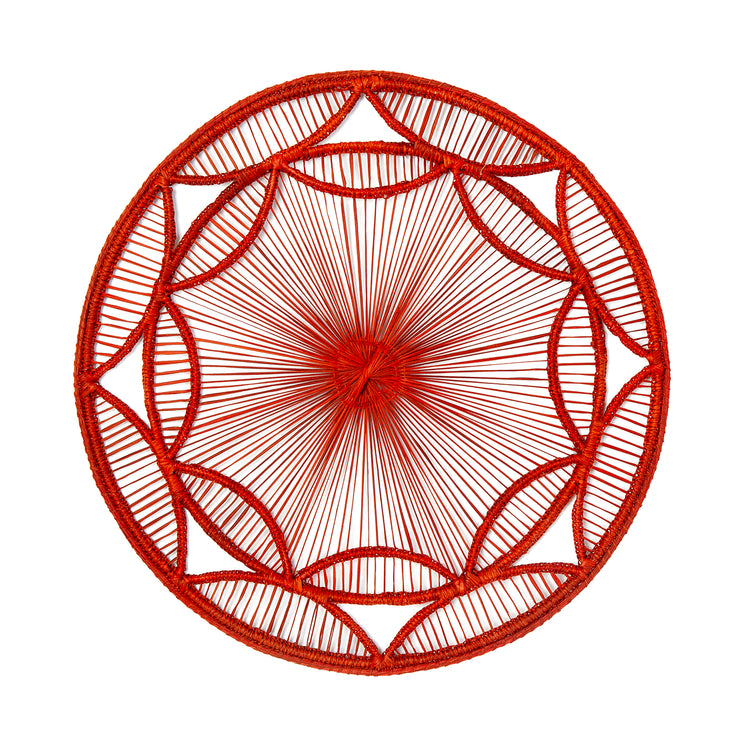 Art Deco Handwoven Red Placemat