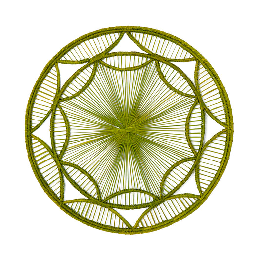 Art Deco Handwoven Green Placemat