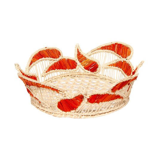 Petal Handwoven Red Large Basket