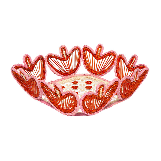 Blossom Handwoven Red Large Basket