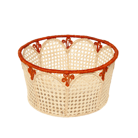Art Deco Handwoven Red Basket