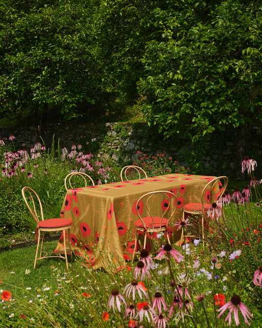 Crini & Sophia Poppy Green Tablecloth