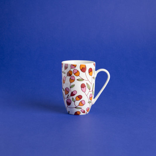 Floral porcelain mug