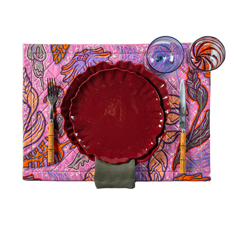 Cotton Quilted Placemat in Pink