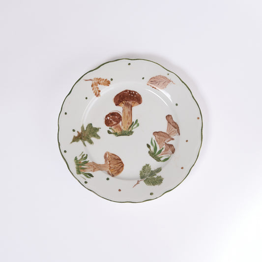 Mushroom Limoges Hand-Painted Dessert Plate